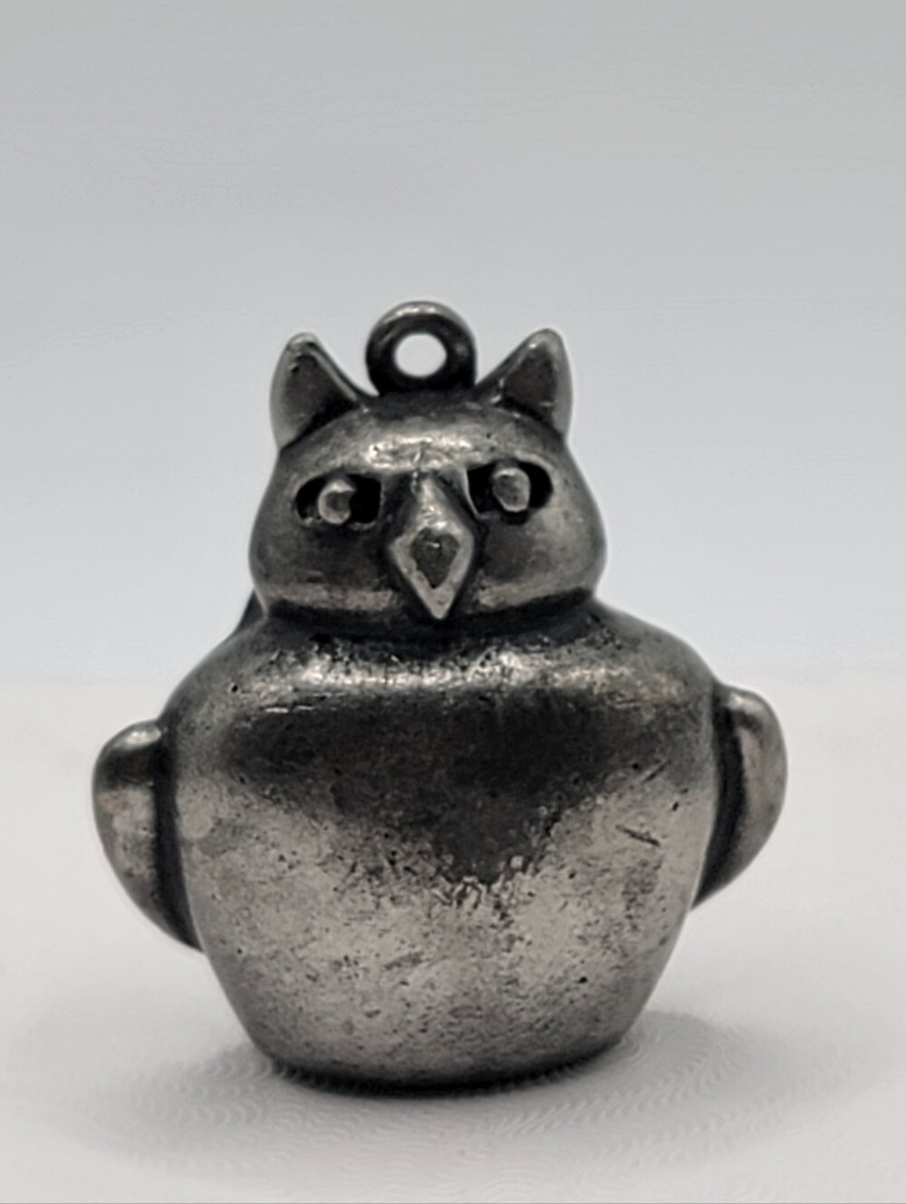 Vintage JPD Silver Tone Owl Pendant Hidden Compartment